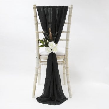 Chiffon Vertical Drops Black