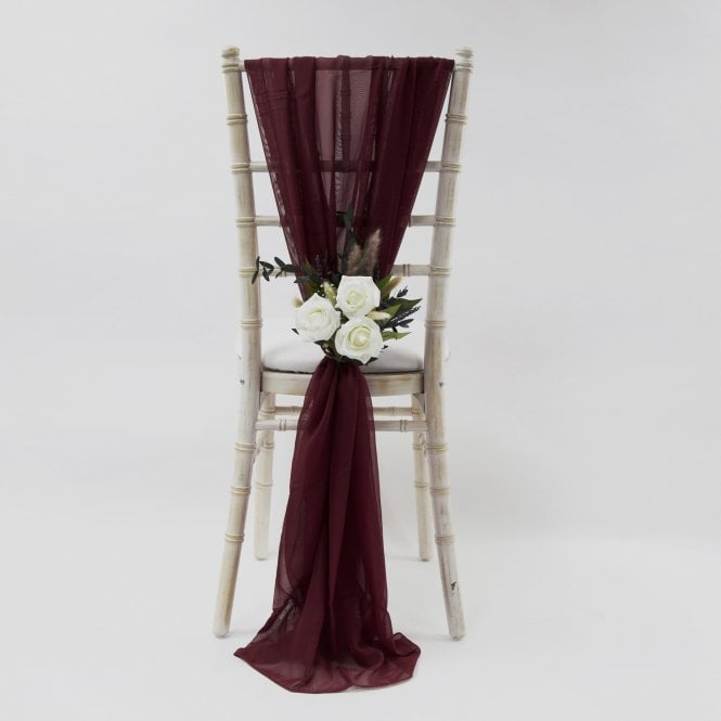 Chiffon Vertical Drops Burgundy