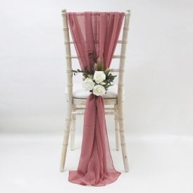 Chiffon Vertical Drops Dusty Rose