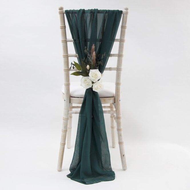 Chiffon Vertical Drops Peacock Green