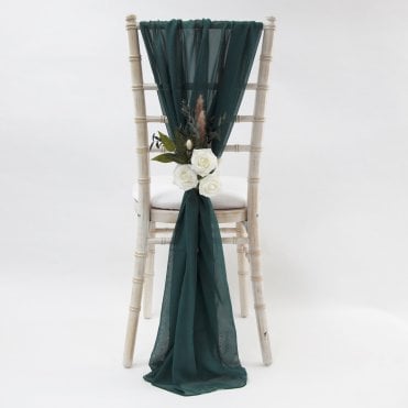 Chiffon Vertical Drops Peacock Green