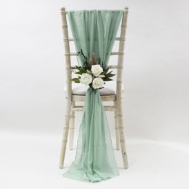 Chiffon Vertical Drops Tiffany Blue