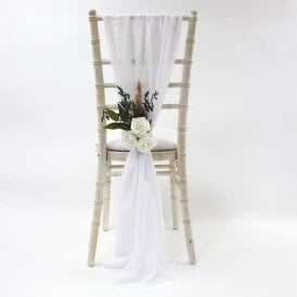 Chiffon Vertical Drops White