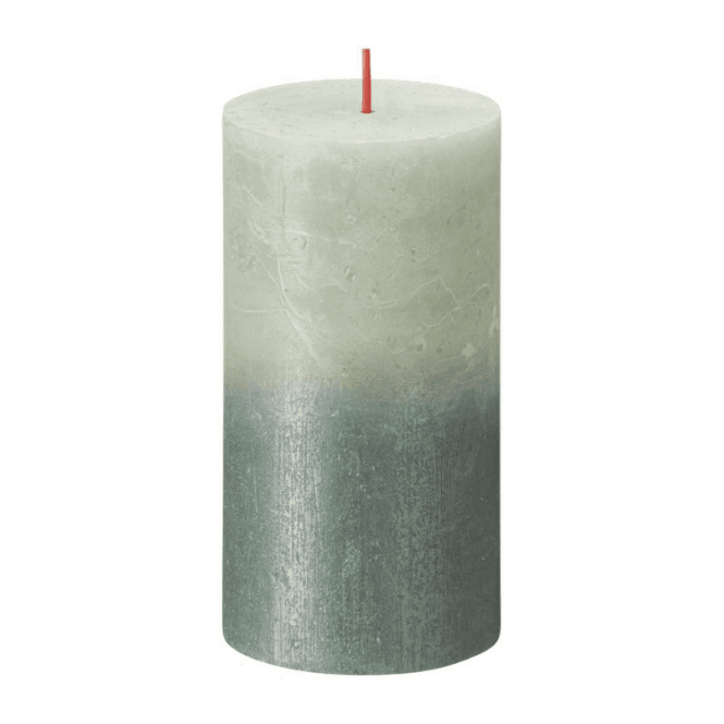 Christmas Shimmer Pillar Candle Foggy Teal