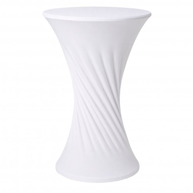 Cocktail Lycra Table Covers - Round Base White