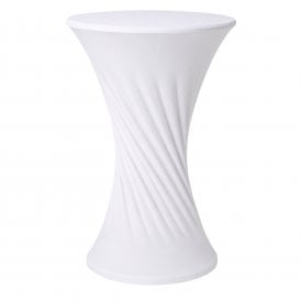 Cocktail Lycra Table Covers - Round Base White