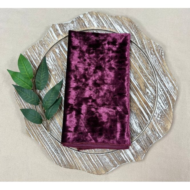 Crushed Velvet Napkin Plum
