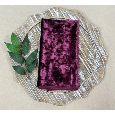 Crushed Velvet Napkin Plum