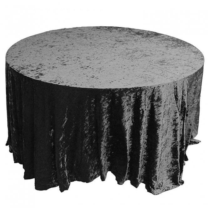 Crushed Velvet Table Cloth Black