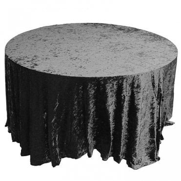 Crushed Velvet Table Cloth Black