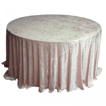 Crushed Velvet Table Cloth Blush Pink