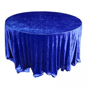 Crushed Velvet Table Cloth Royal Blue