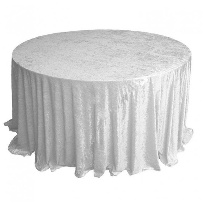 Crushed Velvet Table Cloth White