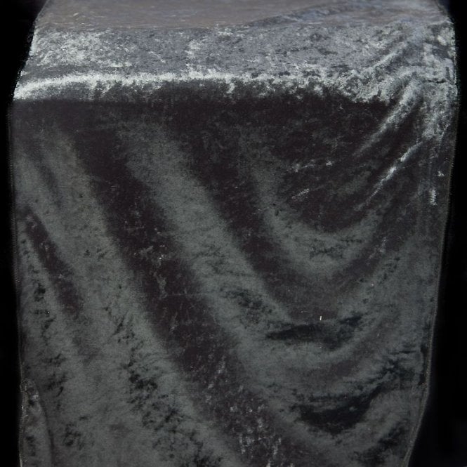 Crushed Velvet Table Runner Black 35cm X 275cm