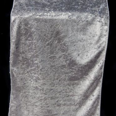 Crushed Velvet Table Runners Dark Silver 35cm X 275cm