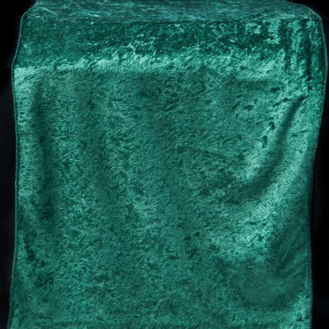 Crushed Velvet Table Runners Hunter 35cm X 275cm