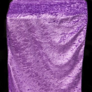 Crushed Velvet Table Runners Purple 35cm X 275cm