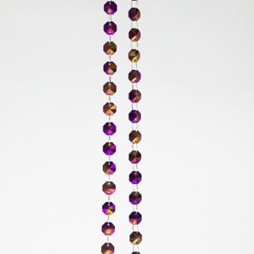 Crystal Garland Strand Purple/Gold 14mm