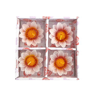 Daisy Glitter Floating Candle 4 Pack No8 E