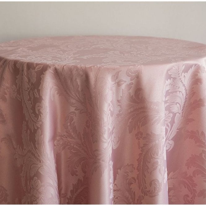Damask 120 Tablecloth Blush Pink