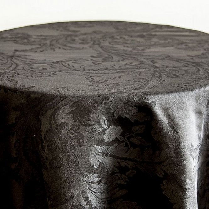 Damask 132 Tablecloth Black