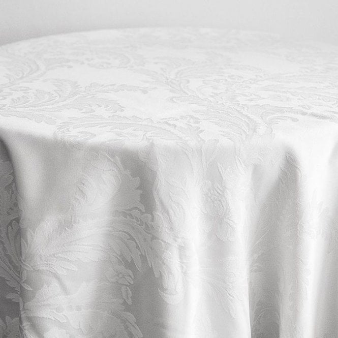 Damask 132 Tablecloth White