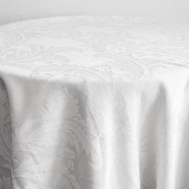 Damask 132 Tablecloth White