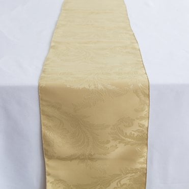 Damask Table Runner Gold