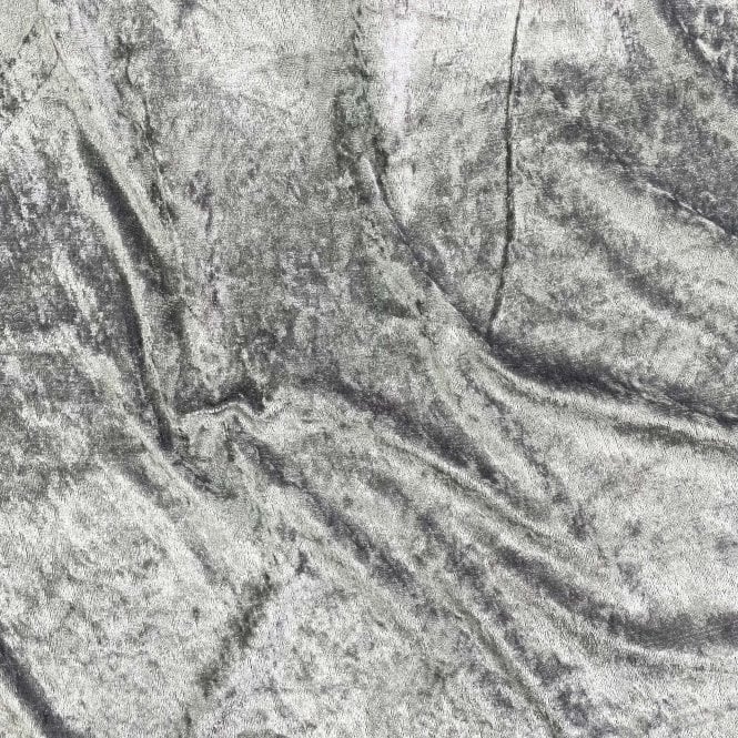 Dark Silver Crushed Velvet Fabric 150cm