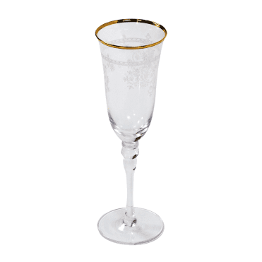 Decal Rimmed Gold Glass Champagne 10130