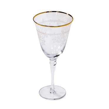 Decal Rimmed Gold Glass Red Wine 10131