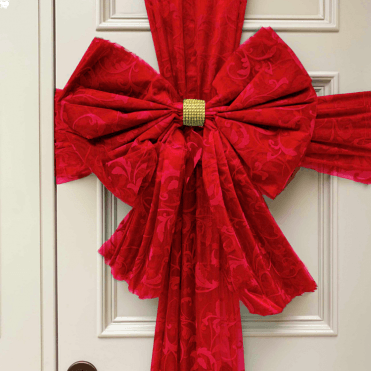 Decor Essentials Door Bow Flock Red