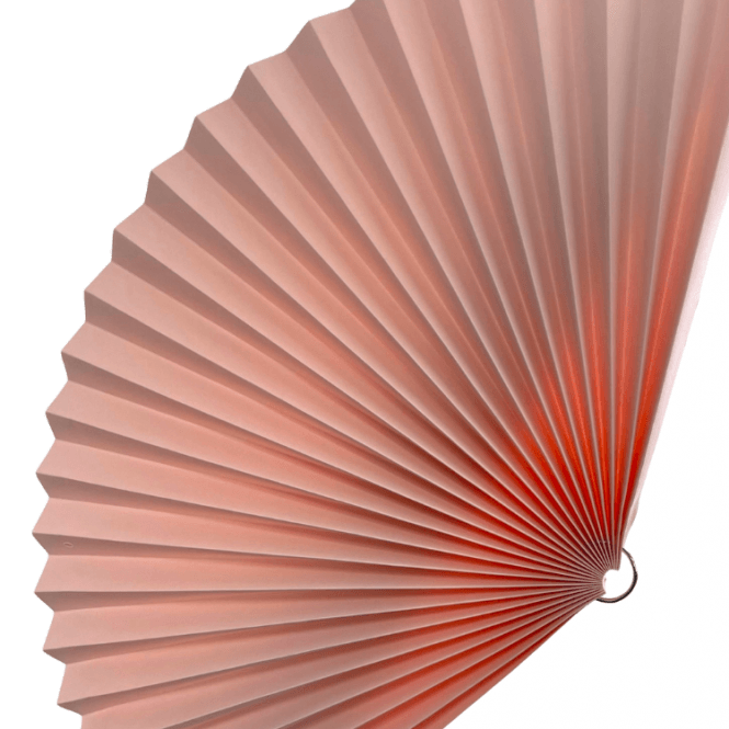 Decorative Light Pink Fans Half 50cm - Pack Of 6