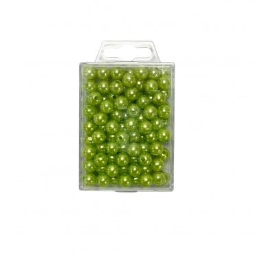 Decorative Pearl Beads Lime Green 10mm