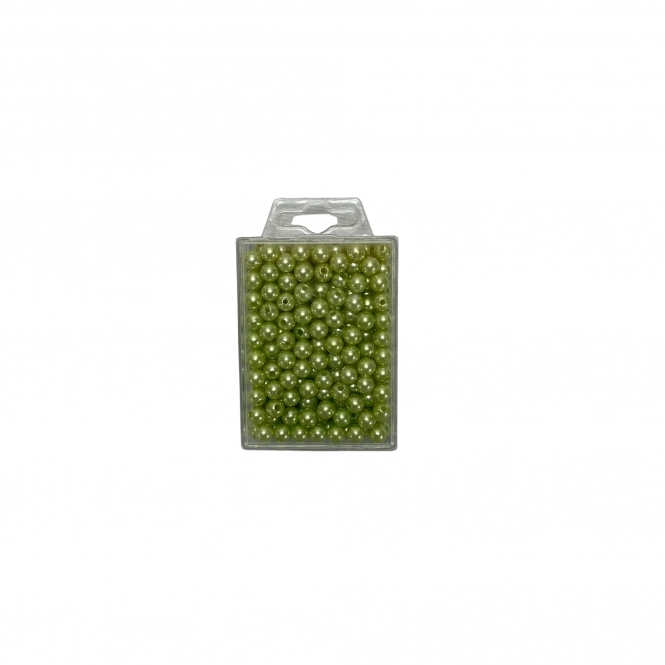 Decorative Pearl Beads Lime Green 8mm