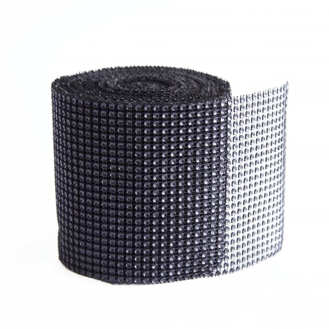 Diamante Mesh Rolls Black