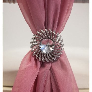 Diamante Sun Brooch Silver M5545 6 Pack