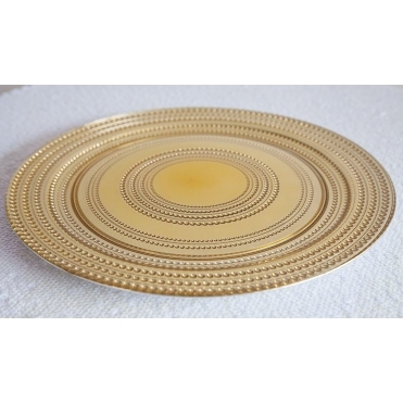 Dot Design Charger Plate Gold