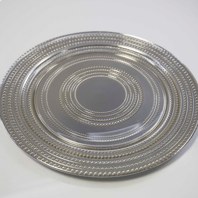 Dot Design Charger Plate Silver