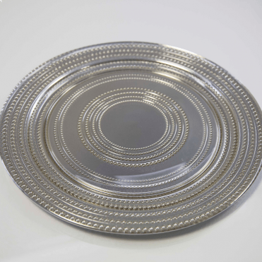 Dot Design Charger Plate Silver