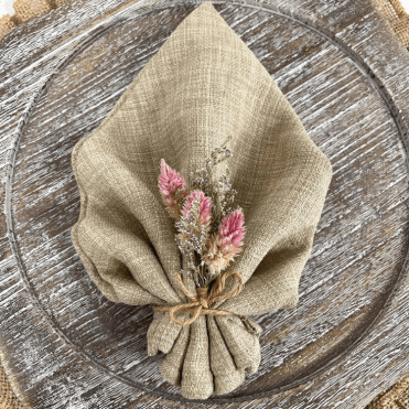 Dried Flower Napkin Tie 6 Pack Light Pink 02