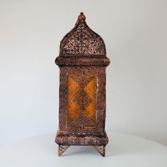 Moroccan Lantern With Colored Glass Rectan Jt88665