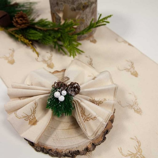 Xmas Napkin Runner Set Linen Dear