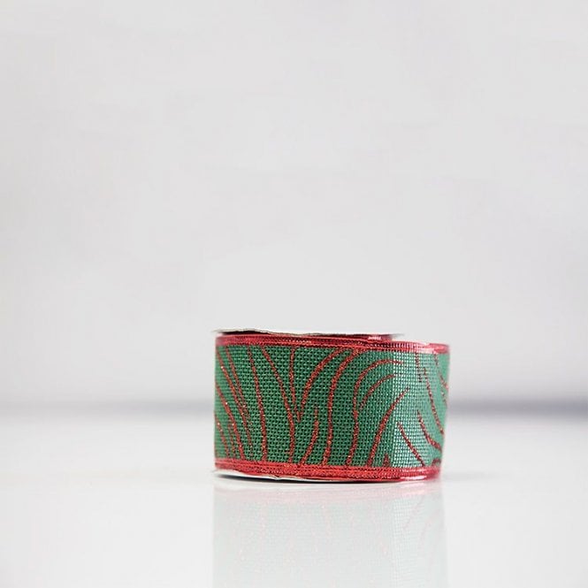 Xmas Ribbon Hessian Red/Green Design A9