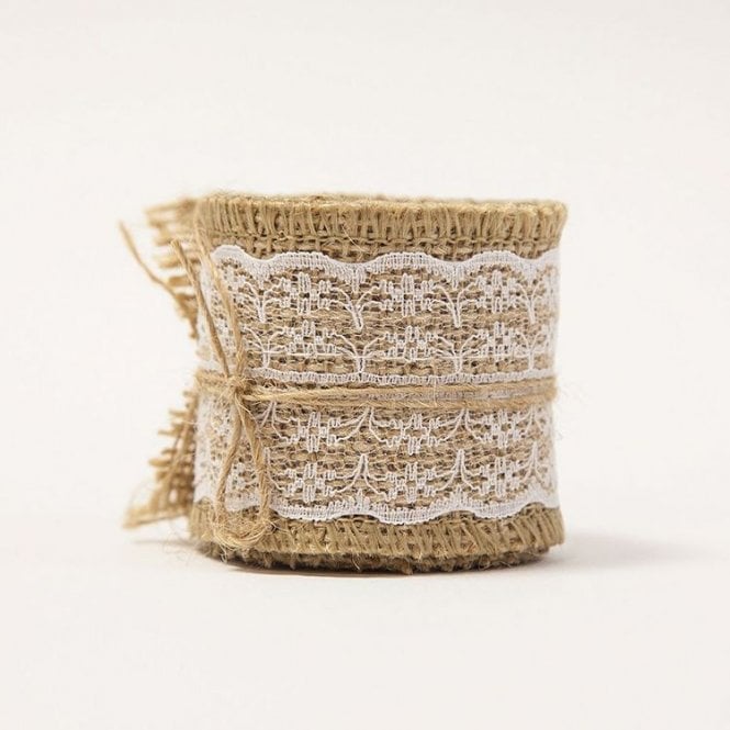 Hessian Lace Roll 6cm X 2Yrds