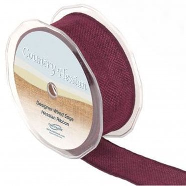Eleganza Country Hessian 38mmx10m Burgundy