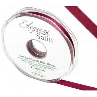 Eleganza Double Faced Satin Ribbon Burgundy 10mm x 20m