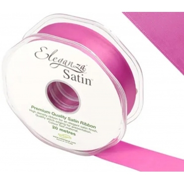 Eleganza Double Faced Satin Ribbon Cerise 25mm x 20m