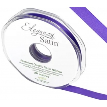 Eleganza Double Faced Satin Ribbon Purple 10mm x 20m