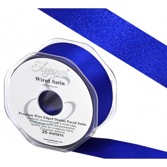 Eleganza Double Faced Satin Ribbon Royal Blue 38mm x 20m